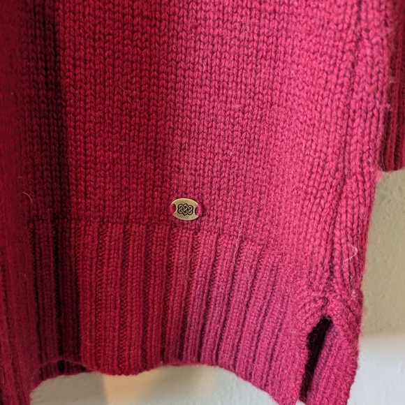 Sherpa Adventure Gear Maroon Cowl Neck Merino Wool Blend Sweater Size L - Picture 3 of 6